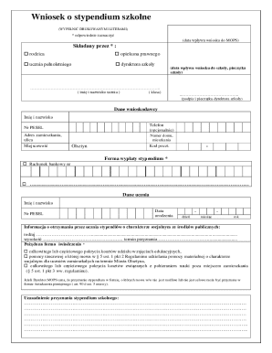 School Scholarship Application Form