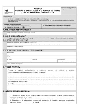 Poland De Minimis Aid Certificate Application