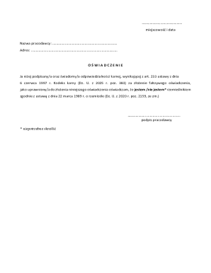 Rzemieślnik Declaration Form