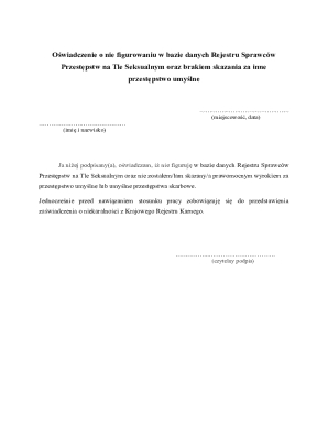 Declaration of No Criminal Record