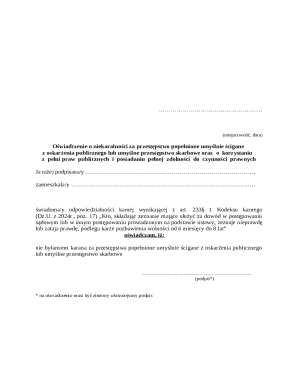 Polish Criminal Record Declaration