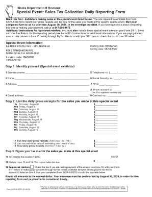 Illinois Special Event Sales Tax Collection Form