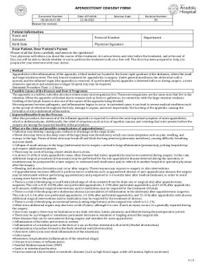 Appendectomy Consent Form