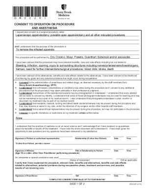 Consent to Operation and Anesthesia