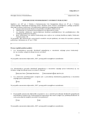 EU Public Aid Declaration Form