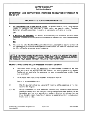 Arizona Proposed Resolution Statement