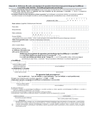 Polish Vocational Qualification Exam Declaration