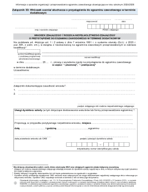 Poland Vocational Exam Application Form