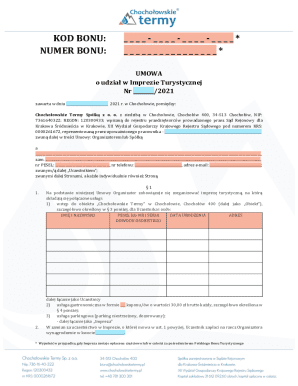 Tourism Event Participation Agreement