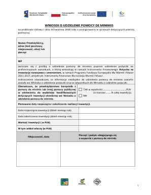 Poland De Minimis Loan Application