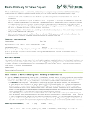 Florida Residency for Tuition Purposes Form