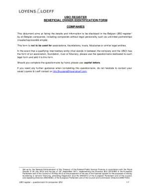 Belgian UBO Register Form