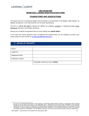 UBO Register Beneficial Owner Identification Form