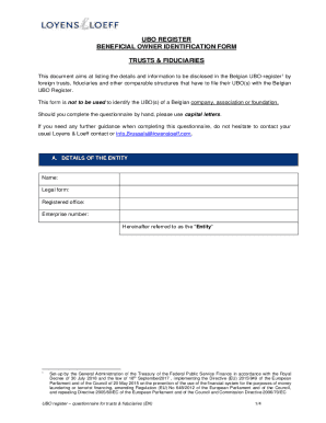 Belgian UBO Register Identification Form