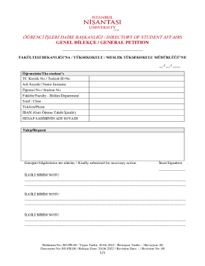 Student Affairs General Petition Form