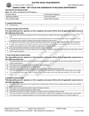 California Electric Ready Requirements Certificate