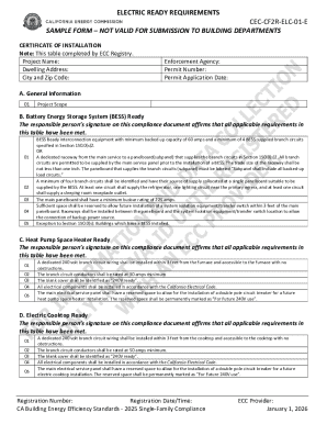 California Electric Ready Requirements Certificate