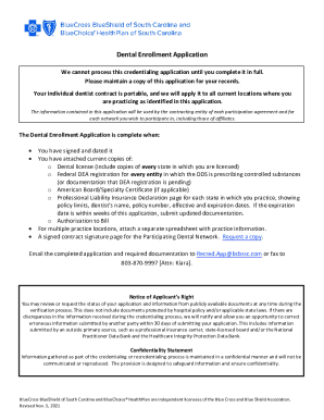 Dental Enrollment Application