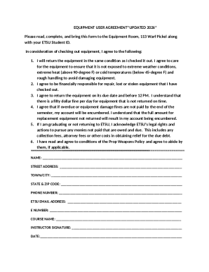 ETSU Equipment User Agreement