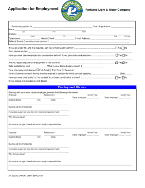 Employment Application Form