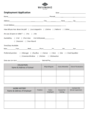 Employment Application Form