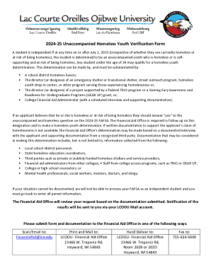 2024-25 Unaccompanied Homeless Youth Verification Form