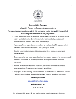Disability Accommodation Request Packet