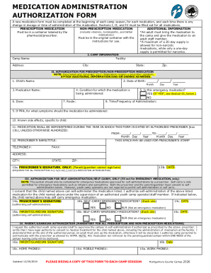 Medication Administration Authorization Form