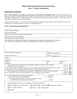 Short Environmental Assessment Form
