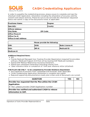 CAQH Credentialing Application