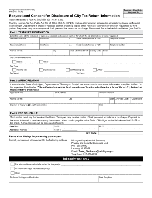 Michigan City Tax Return Information Request