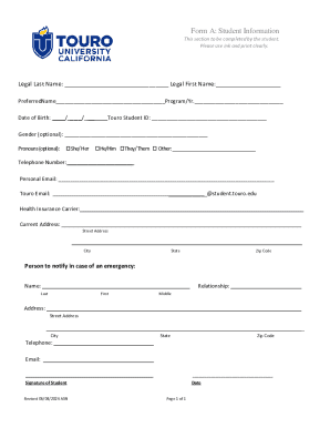 Student Information Form