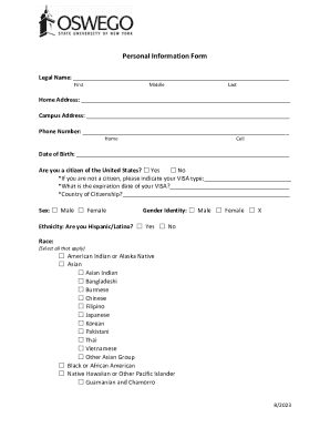 Personal Information Form