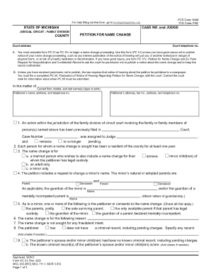 Michigan Petition for Name Change
