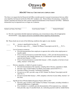 2026-2027 Special Circumstance Application