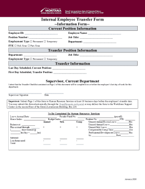 Internal Employee Transfer Form