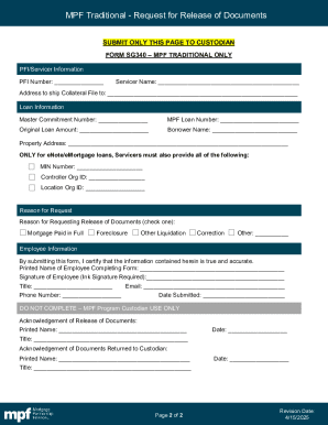 MPF Traditional Request for Release of Documents