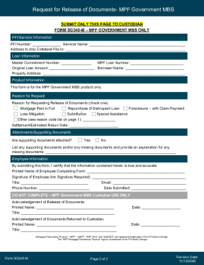 Request for Release of Documents MPF Government MBS