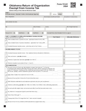Oklahoma Return of Organization Form 512-E