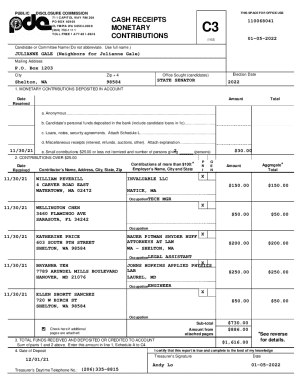 Washington State Campaign Contribution Form