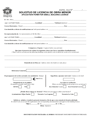 Application Form for Small Building Licence