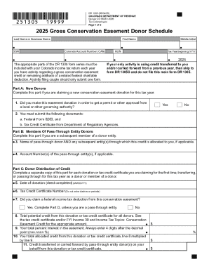Colorado Gross Conservation Easement Donor Schedule