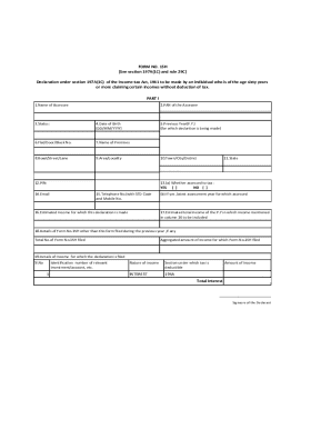 Form 15H Declaration