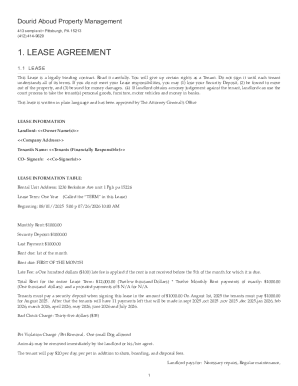 Pennsylvania Residential Lease Agreement