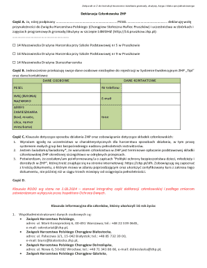 ZHP Membership Declaration Form
