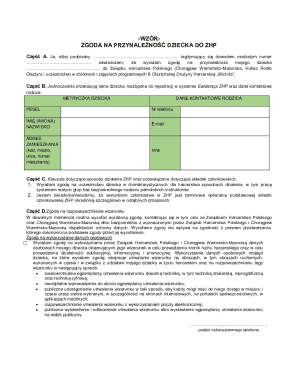 ZHP Child Membership Consent Form