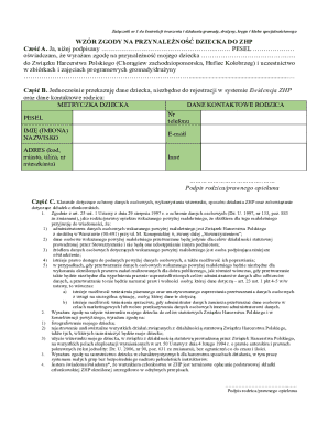 ZHP Child Membership Consent Form