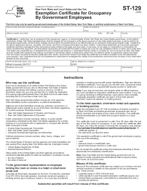 New York State Sales Tax Exemption Certificate