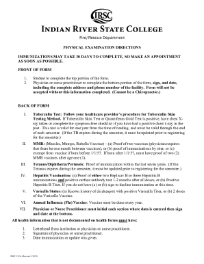 Fire Rescue Physical Exam Form