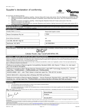 Supplier’s Declaration of Conformity